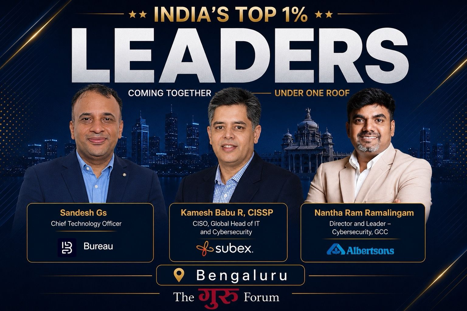 No panels. No badge scanning. Just the top 1% of India's CXOs over dinner and real conversation.